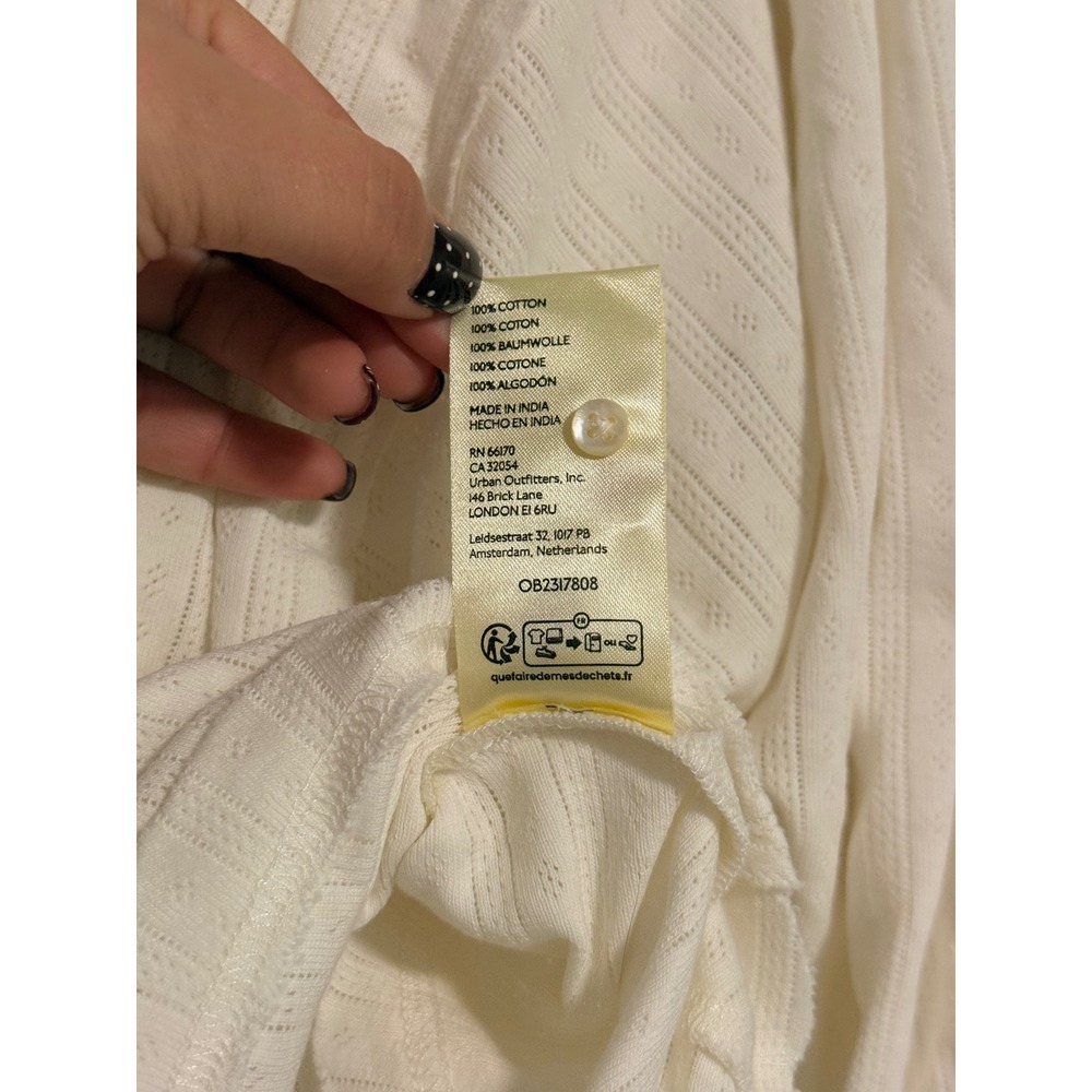 Free People Quinn Quilt Cuff Henley Top M - Picture 6 of 8